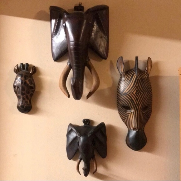 Vintage Wooden Elephant Mask Shadowbox Frame - Picture 3 of 9